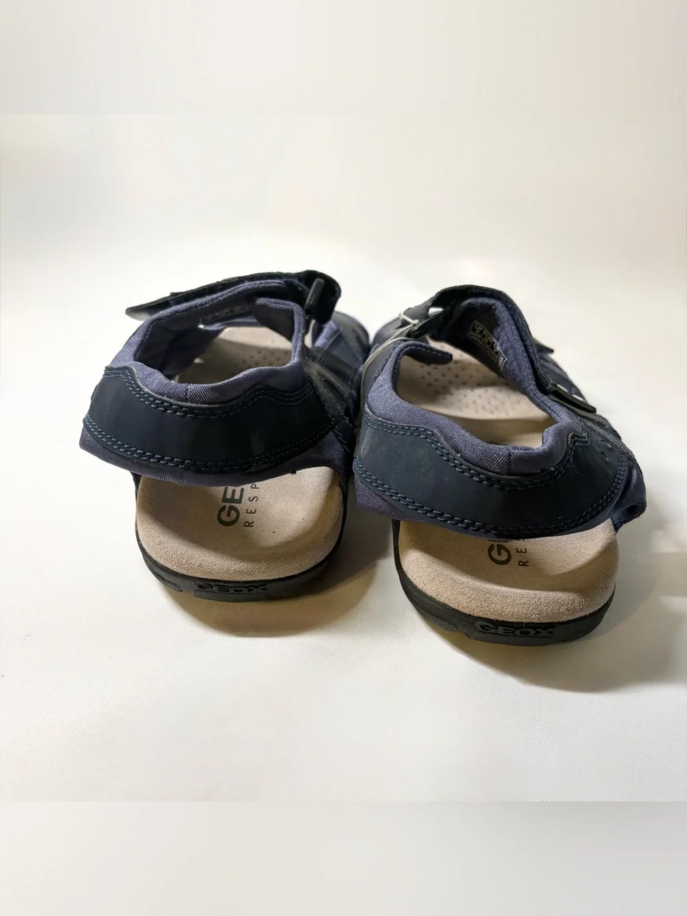 Geox Strada Navy Dual Hook and Loop Adjustable Strap Men’s Sandals Size 9
